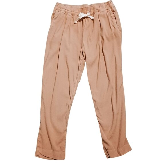 Monrow Pull-on Viscose Linen Ankle Pants Relaxed Fit Pockets‎ XS Clay Orange - Picture 1 of 9